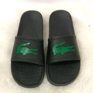 Lacoste Men\'s Black Slides W/ Green Gator Sz. By Measurement Lacoste | Shoes | Lacoste Mens Black Slides W Green Gator Sz  main image 2